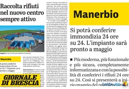 Giornale di Brescia: Manerbio, raccolta rifiuti nel nuovo centro sempre attivo