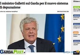 Gardapost.it: Il ministro Galletti sul Garda per il nuovo sistema di depurazione